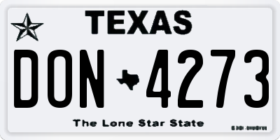 TX license plate DON4273
