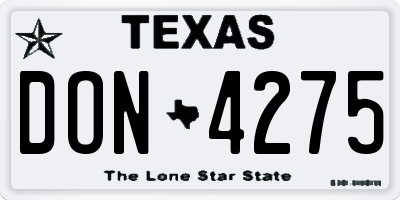 TX license plate DON4275