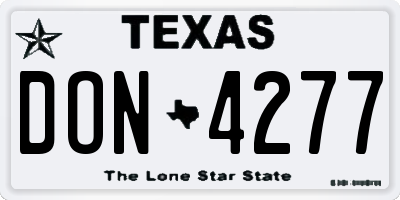 TX license plate DON4277