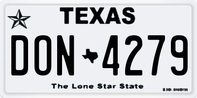 TX license plate DON4279