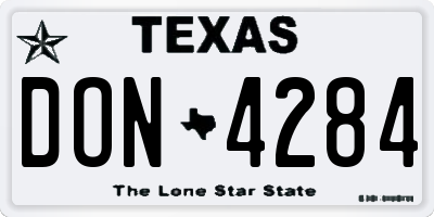 TX license plate DON4284