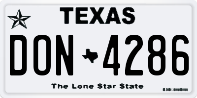 TX license plate DON4286