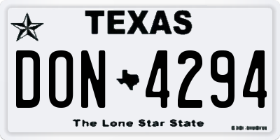 TX license plate DON4294