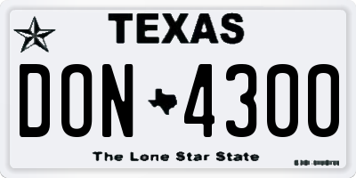 TX license plate DON4300