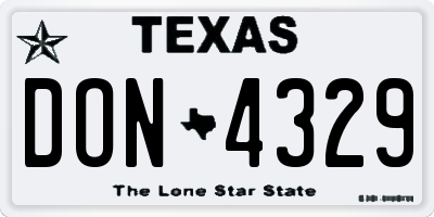 TX license plate DON4329