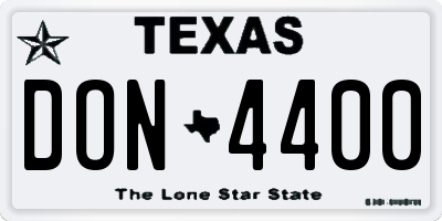 TX license plate DON4400