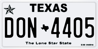 TX license plate DON4405