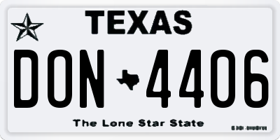 TX license plate DON4406