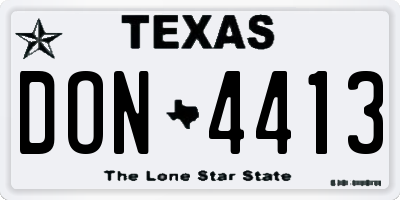 TX license plate DON4413