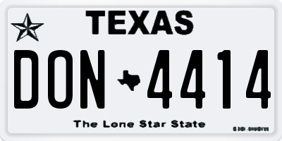 TX license plate DON4414