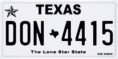 TX license plate DON4415