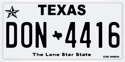 TX license plate DON4416