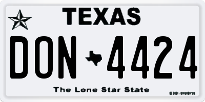 TX license plate DON4424