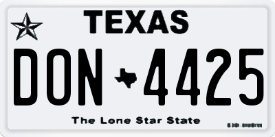 TX license plate DON4425