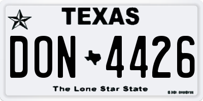 TX license plate DON4426