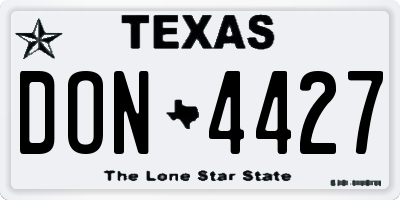TX license plate DON4427
