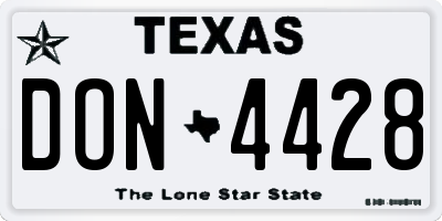 TX license plate DON4428