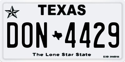 TX license plate DON4429