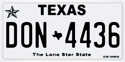 TX license plate DON4436