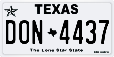 TX license plate DON4437
