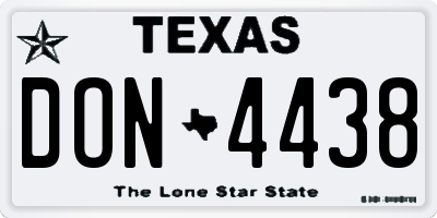 TX license plate DON4438