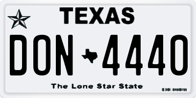 TX license plate DON4440