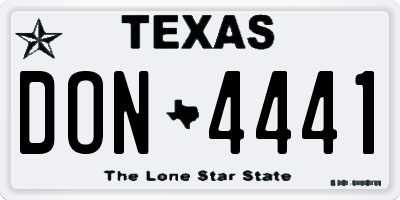 TX license plate DON4441