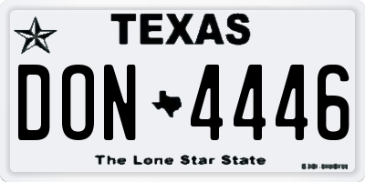 TX license plate DON4446