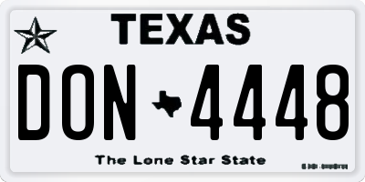 TX license plate DON4448