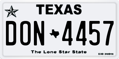 TX license plate DON4457