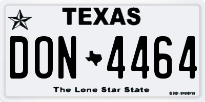 TX license plate DON4464