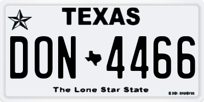 TX license plate DON4466