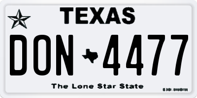 TX license plate DON4477