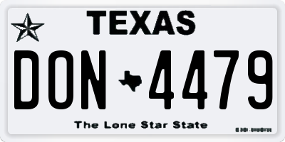 TX license plate DON4479