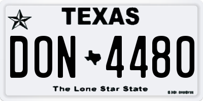 TX license plate DON4480