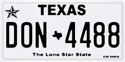 TX license plate DON4488