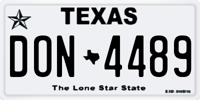TX license plate DON4489