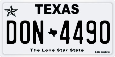 TX license plate DON4490