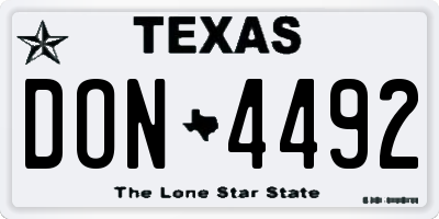 TX license plate DON4492