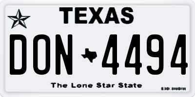 TX license plate DON4494