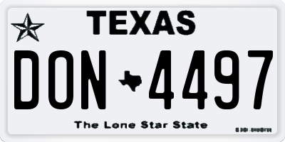 TX license plate DON4497