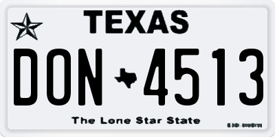 TX license plate DON4513