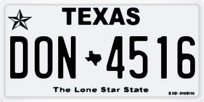 TX license plate DON4516