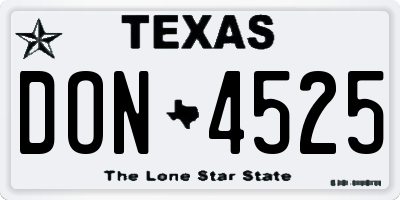 TX license plate DON4525