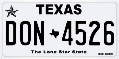 TX license plate DON4526