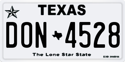 TX license plate DON4528