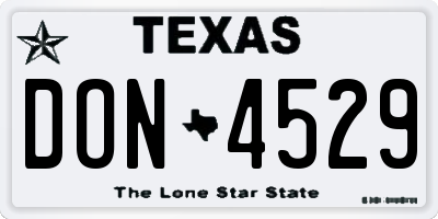 TX license plate DON4529
