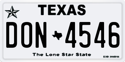 TX license plate DON4546