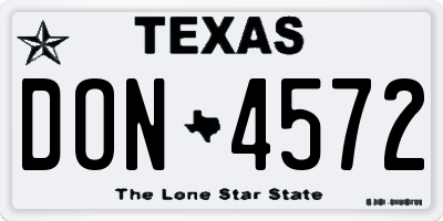 TX license plate DON4572