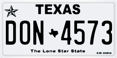 TX license plate DON4573